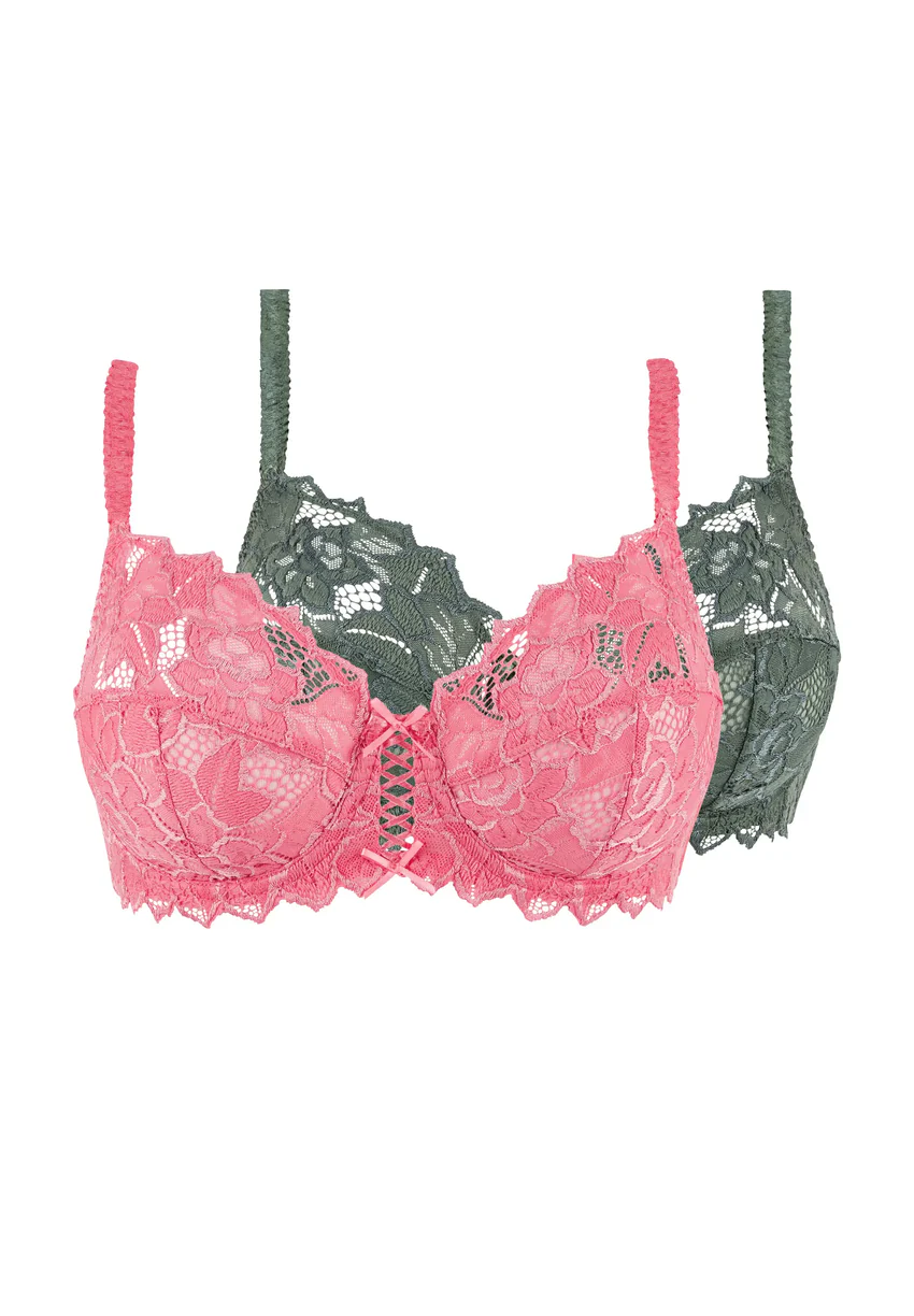Lot de 2 soutiens-gorge Duo Arum Rose Ravissant & Vert Thym