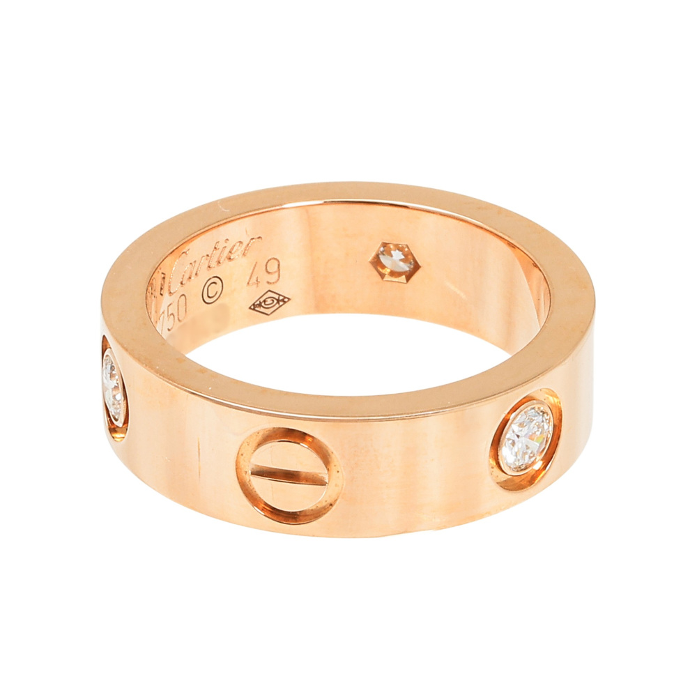 Cartier Love Ring 18K Rose Gold Diamond B4087500