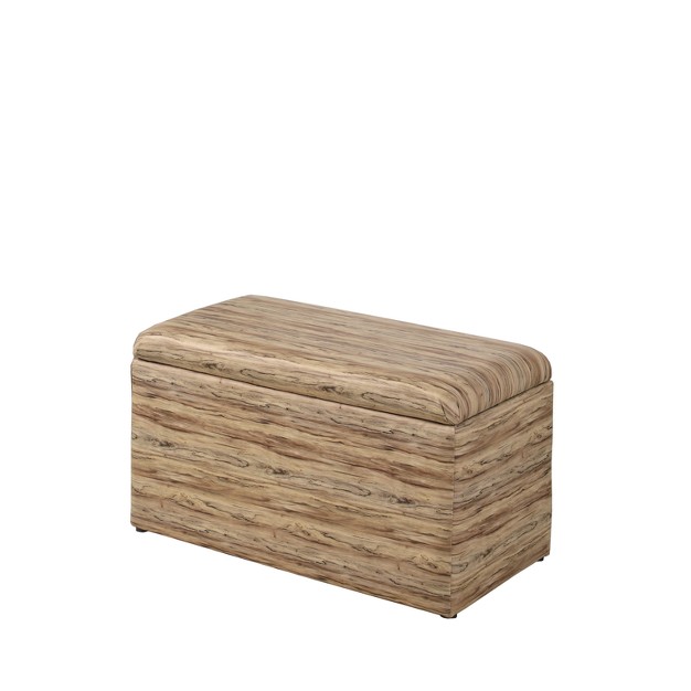 Ore International 1 Seating Storage Ottoman With Hidden Tray Beige