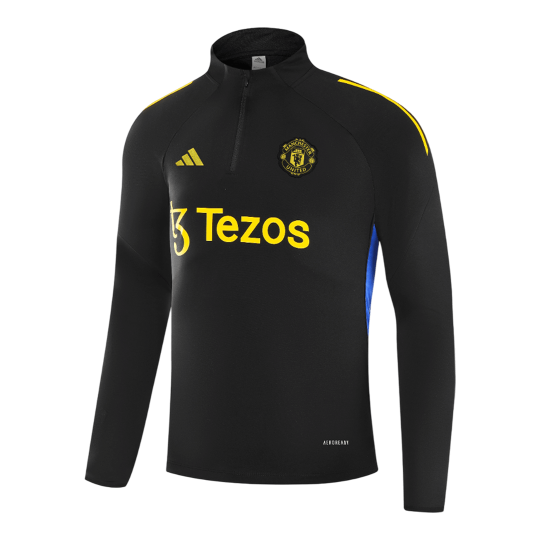 Manchester United 1/4 Zip Tracksuit 2025/26 Black