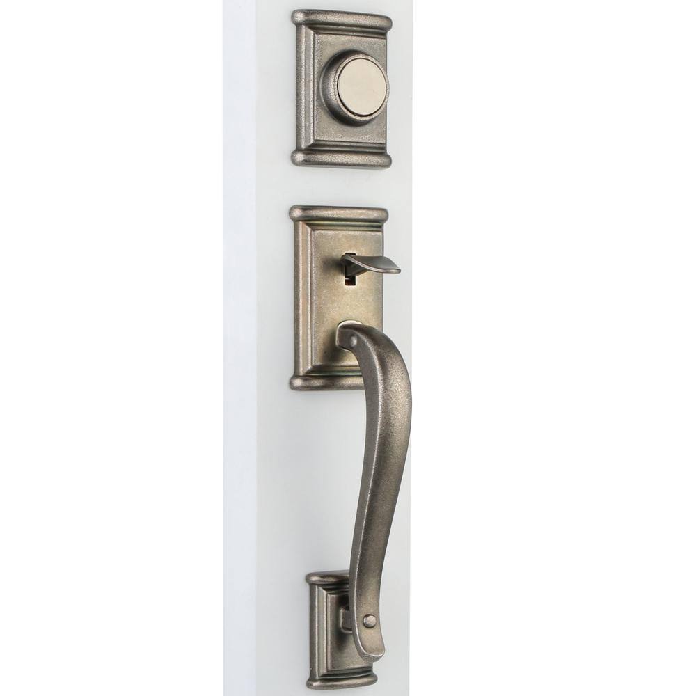 Kwikset Ashfield Dummy Handleset Rustic Pewter 802ADHLIP-502