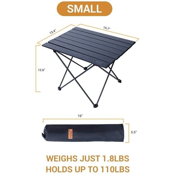 Ultralight Aluminum Folding Camping Table,Compact RollUp Beach Table with Carry Bag for Outdoor,Festival,Indoor,Office