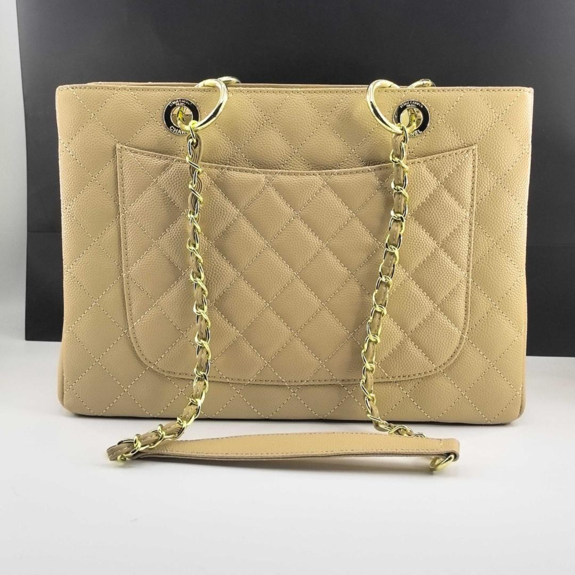 Chanel Grand Shopping Tote Bag Gold 33Cm/13in