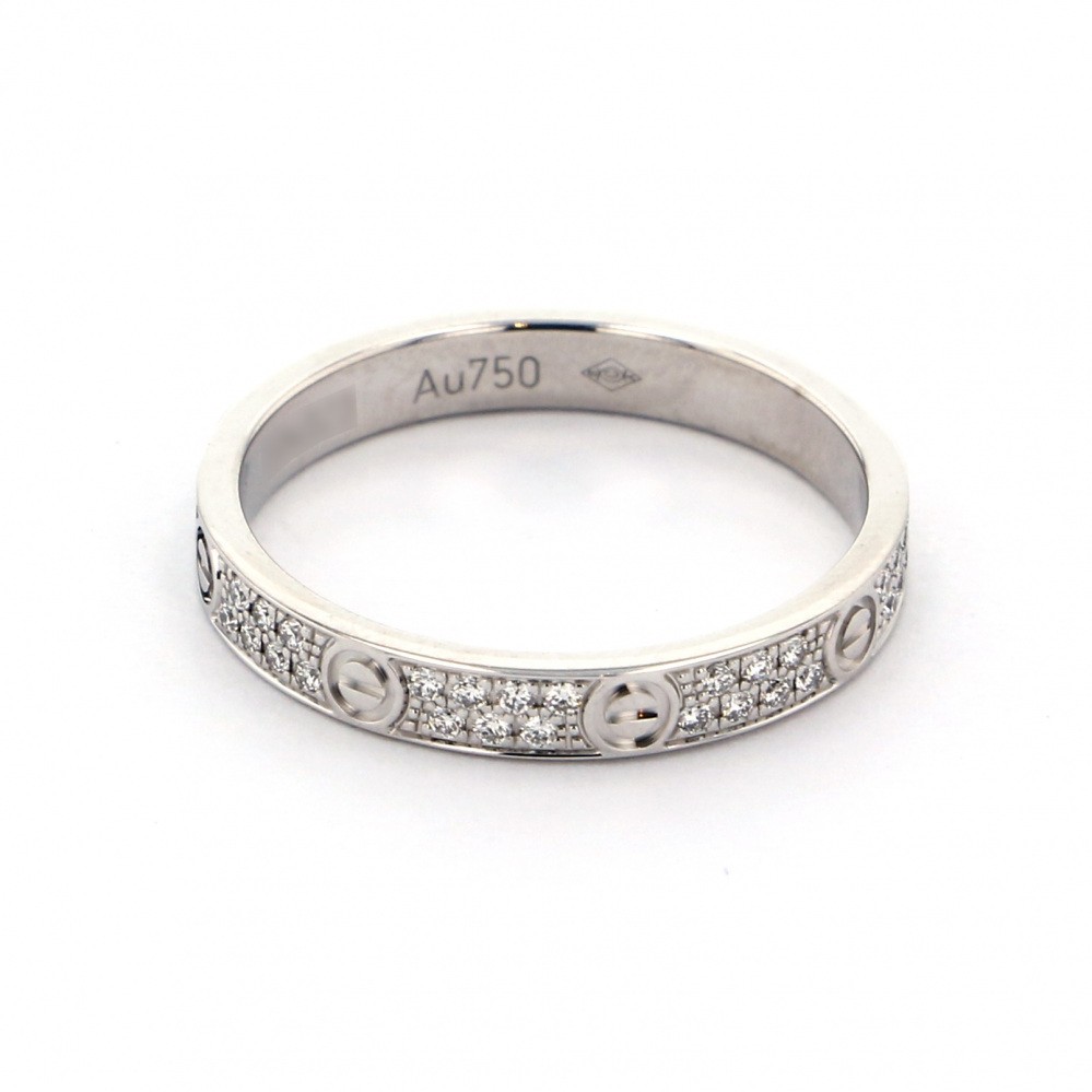 Cartier Love Sm #47 Ring 18K White Gold Diamond