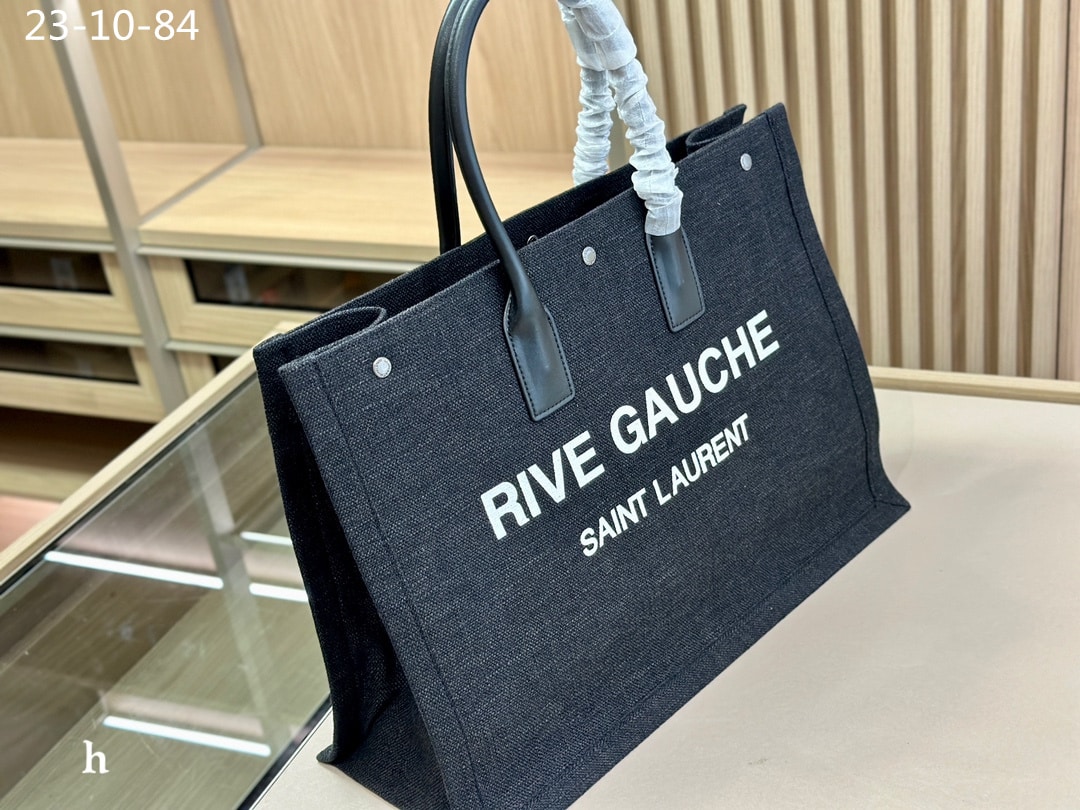 Saint Laurent Rive Gauche Tote Bag Black 48Cm