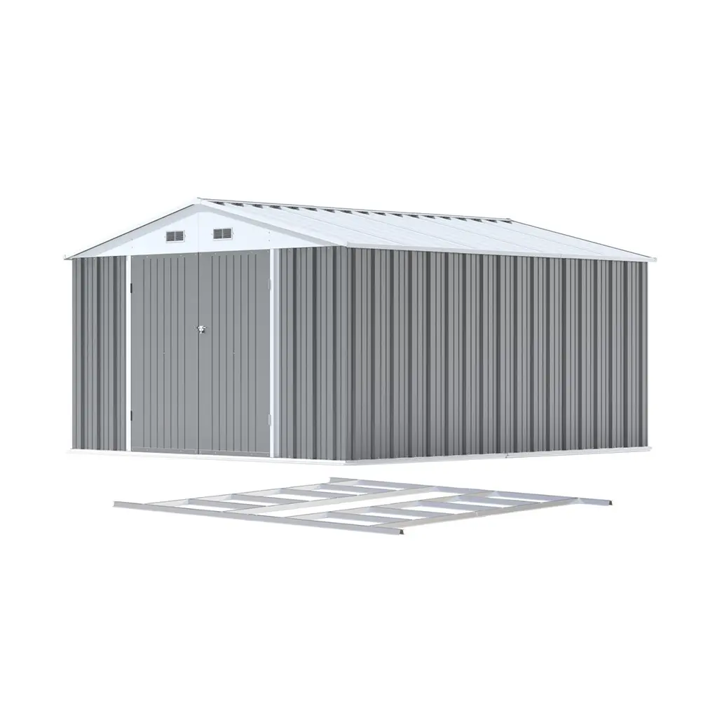 Patiowell 10x12 Metal Shed Pro With an Optional Floor Base
