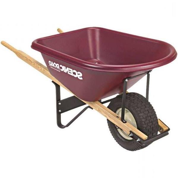 scenic Road M6 Series Poly Tray Wheelbarrow with Pneumatic Turf Tire
