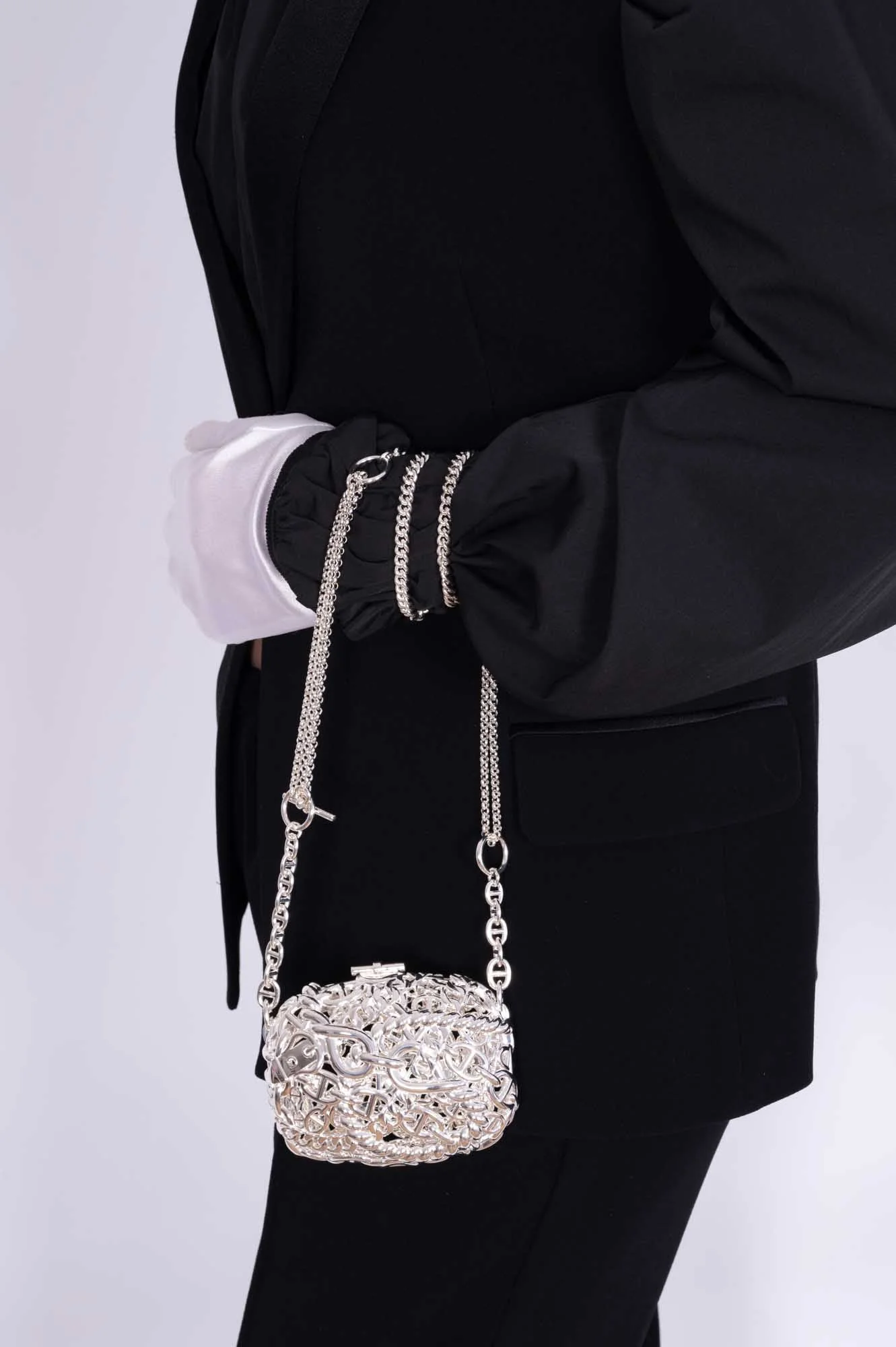 Hermès Sac Bijou Chaîne d’Ancre Sterling Silver Minaudière