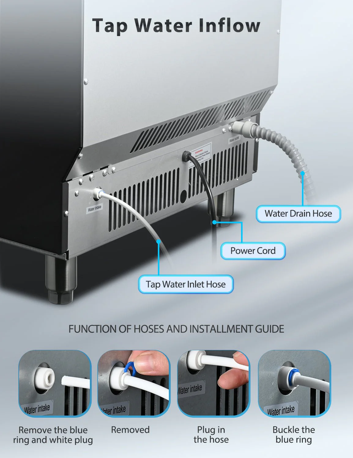 100LBS/200LBS/265LBS  Freestanding Commercial Ice Maker Z5845A