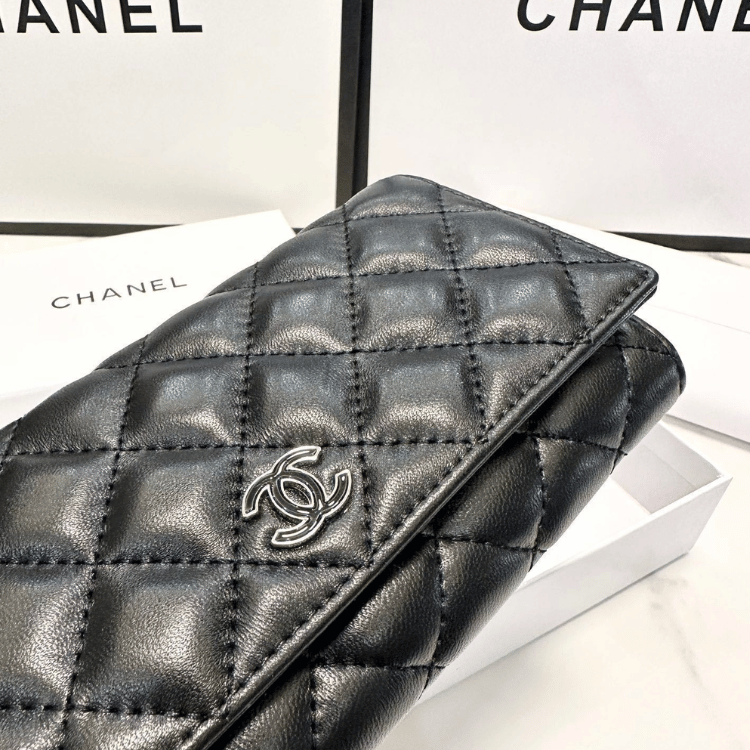 Chanel Classic Small Flap Wallet Black Caviar Silver Hardware 4.7 Inches