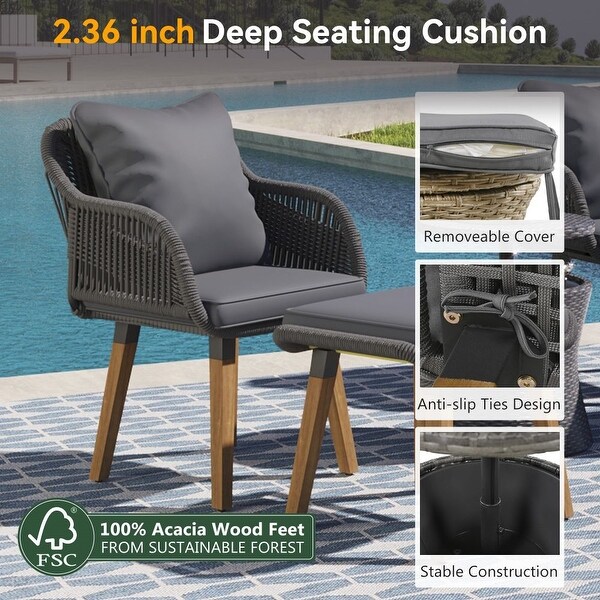 5 Pieces Patio Furniture Chair Sets,Patio Conversation Set