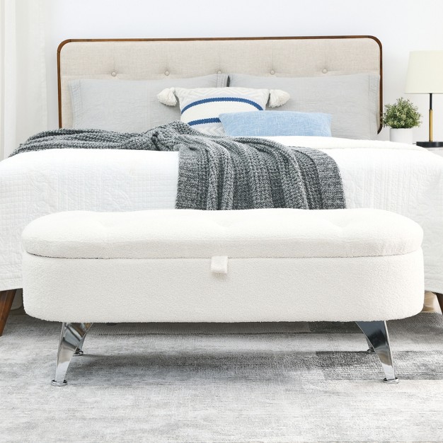 Teddy Storage Bench With Safety Hinges For Bedrooms Living Rooms And Entryways Modernluxe