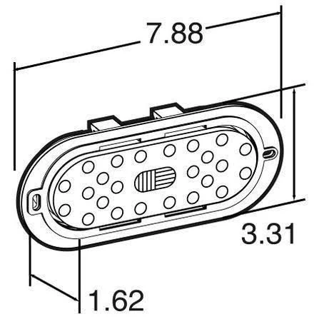 Truck Lite Co Inc 60256R Stop-Turn-Tail, Oval, LED, Red