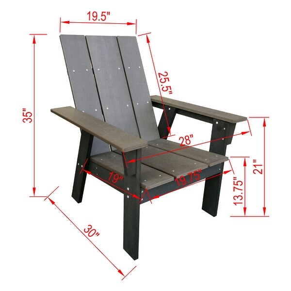 AllWeather Polystyrene Wood Layton Adirondack 3pc Set