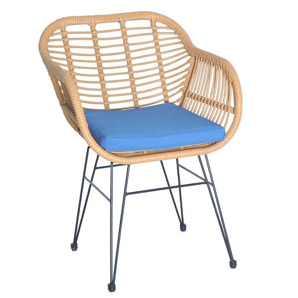 3 Pieces Patio Rattan Conversation Set with Coffee Side Table