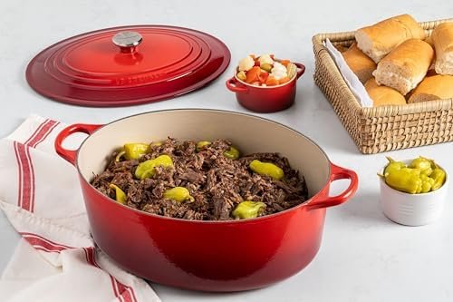 Enameled Cast Iron Signature Oval Dutch Oven, 8 qt., Cerise