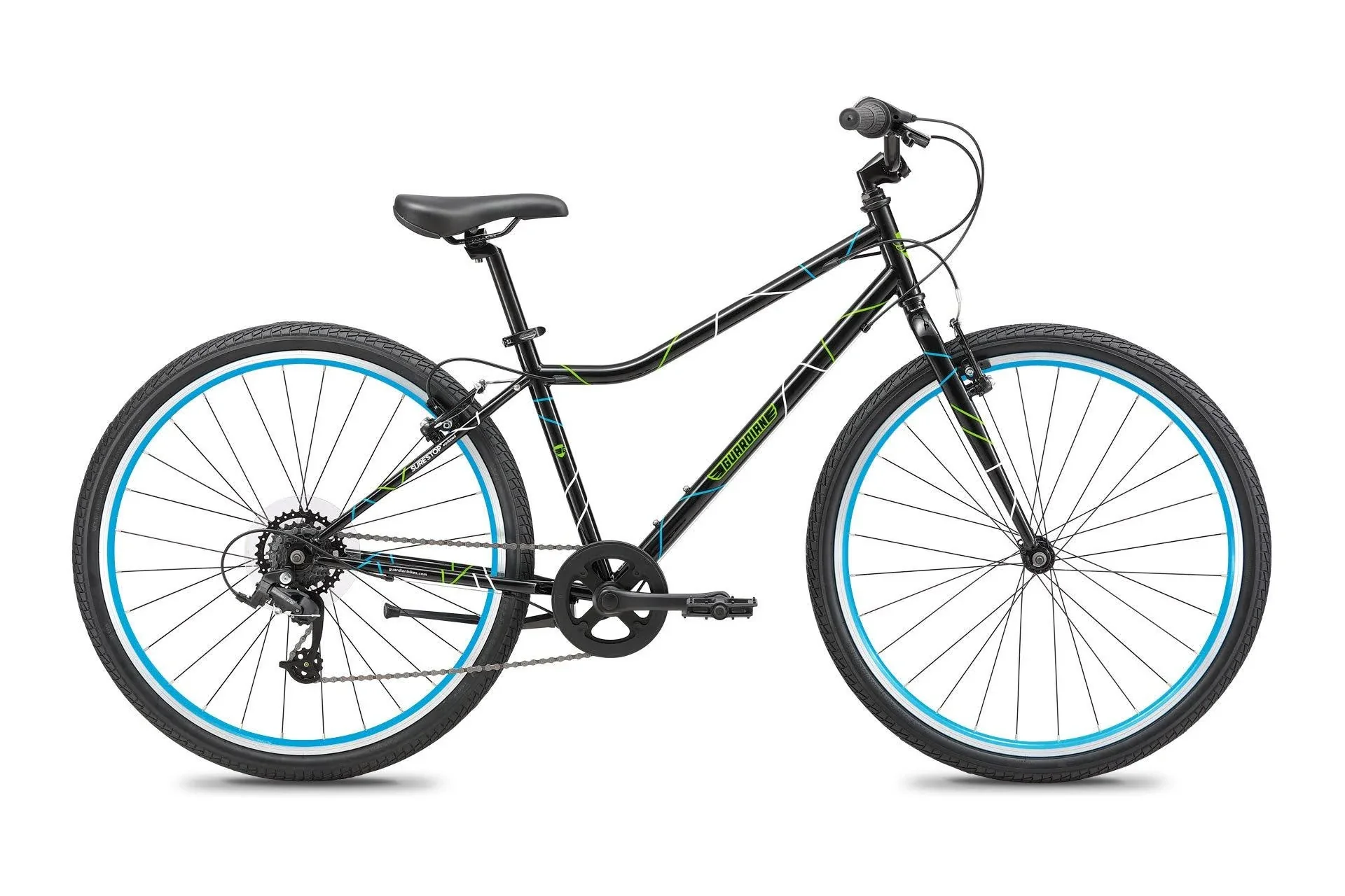 Guardian Bikes - 26 inch 7-Speed Kids Bikes - Black/Blue/Green