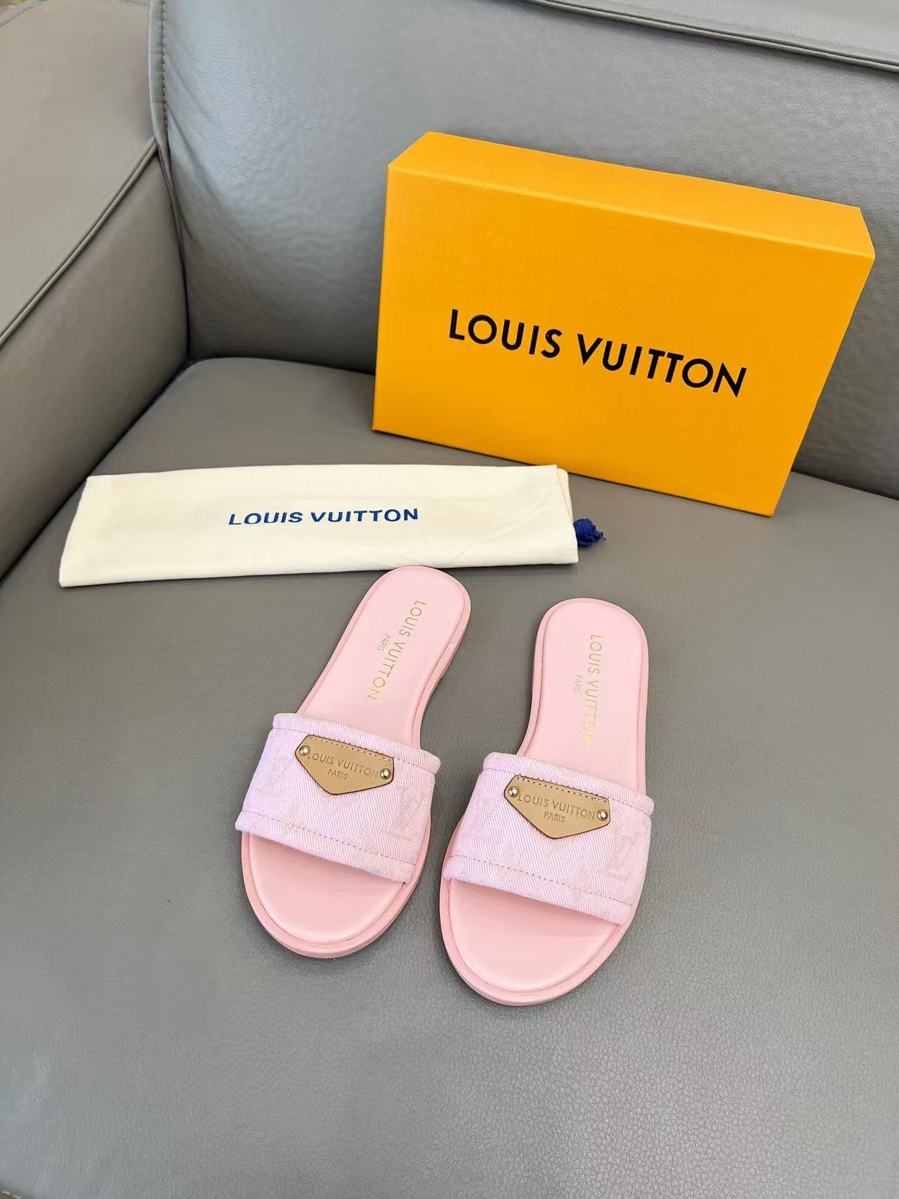 LV denim slippers - cnluxepick