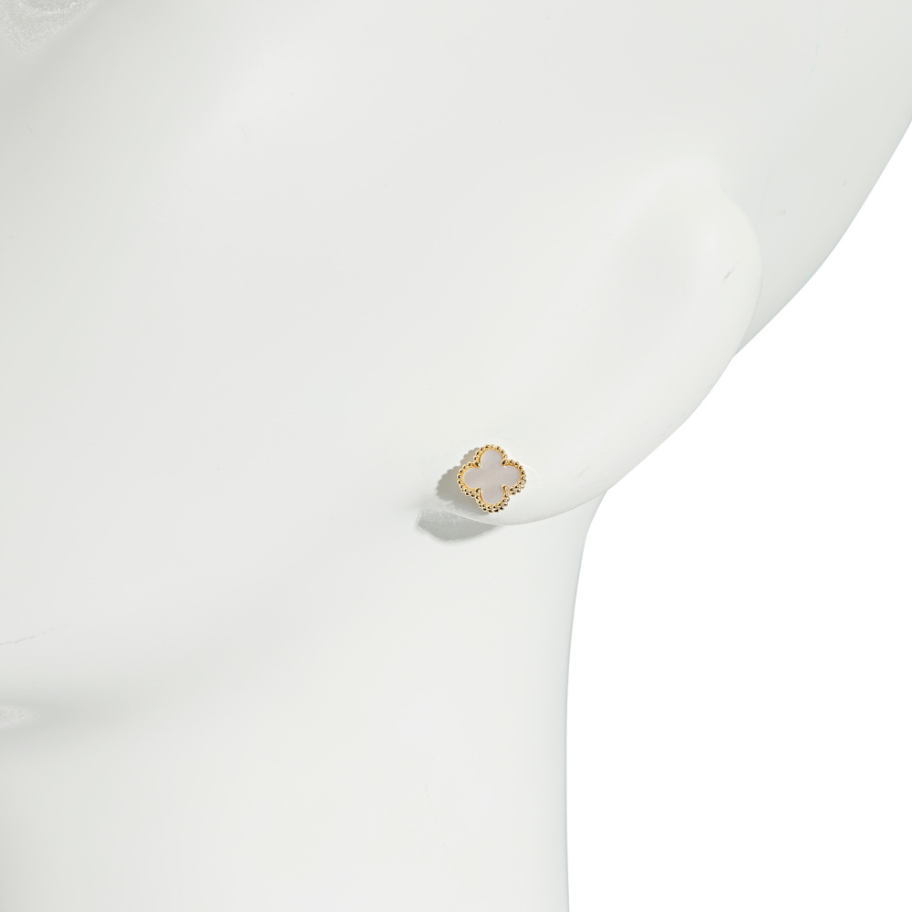 Van Cleef & Arpels Sweet Alhambra Earrings 18K Yellow Gold Mother of Pearl VCARA44800
