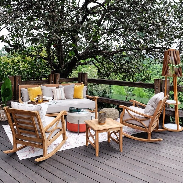 Cambridge Casual Lowell Teak Patio Rocking Chair