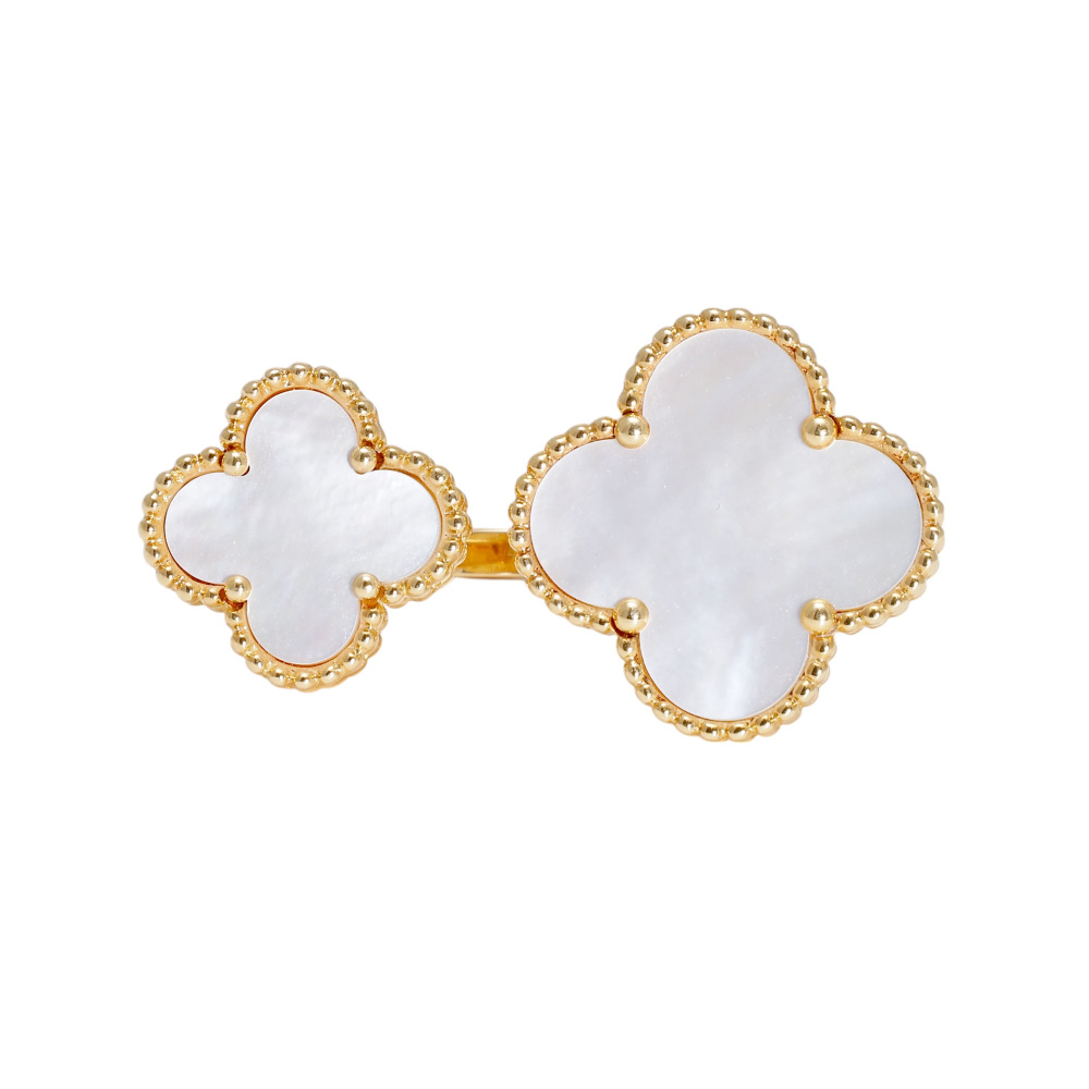 Van Cleef & Arpels Magic Alhambra Entre Les Door Ring 18K Yellow Gold Mother of Pearl VCARN05500