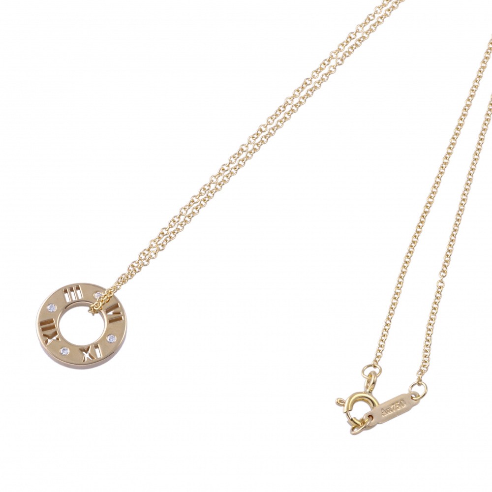Tiffany & Co. Atlas 4P Diamond Necklace 18K Yellow Gold