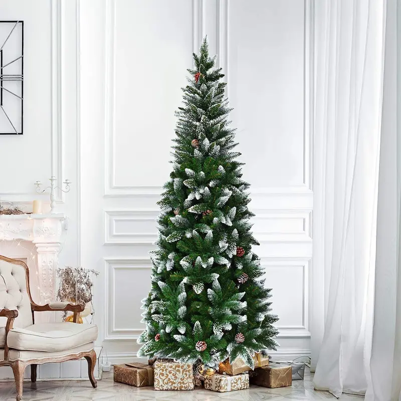Slender Pencil-Style Artificial Christmas Tree – Available in 5ft, 6ft, and 7.5ft Heights