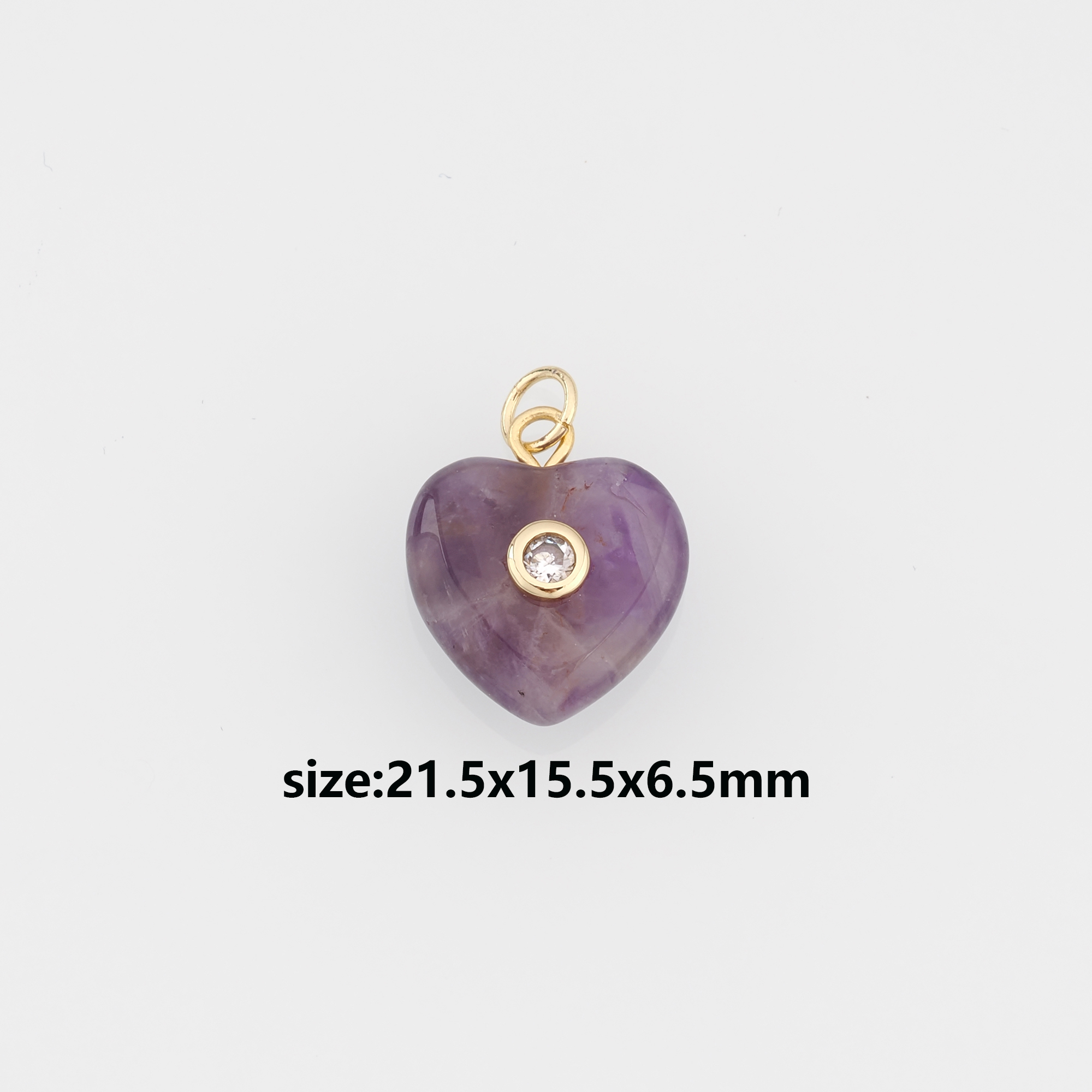 18K Gold Filled Heart Pendant,Natural Stone Earrings Necklace for DIY Jewelry Making Supply