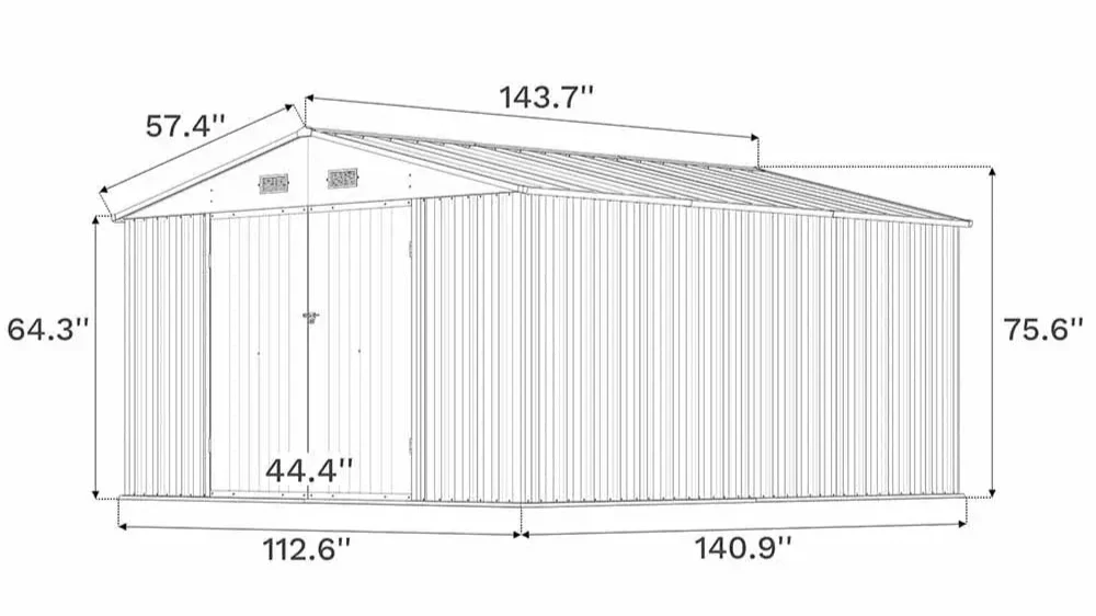 Patiolife 10x12 Metal Shed
