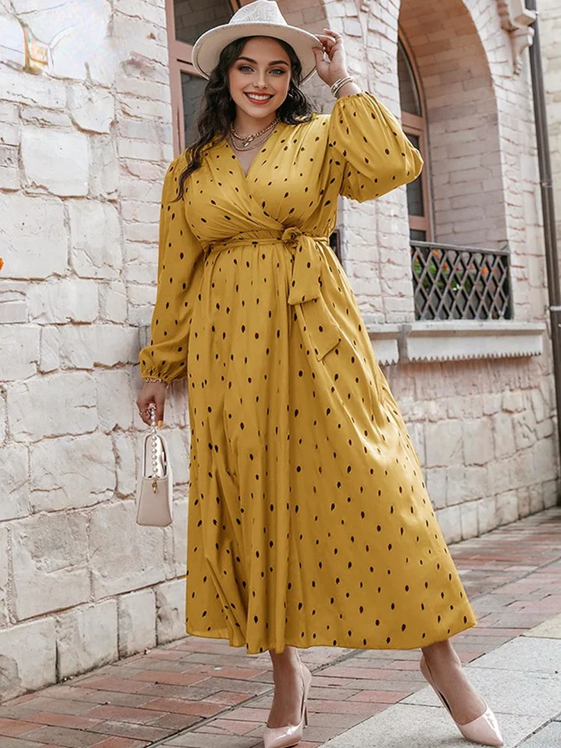 V-Neck Tie Waist A-Line Maxi DressClistos