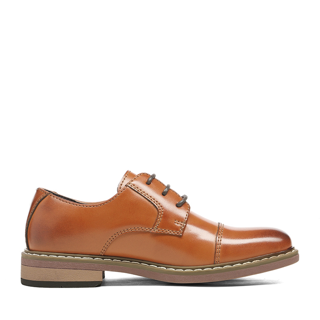 Boys' Vegan Leather Cap-Toe Dress Shoes