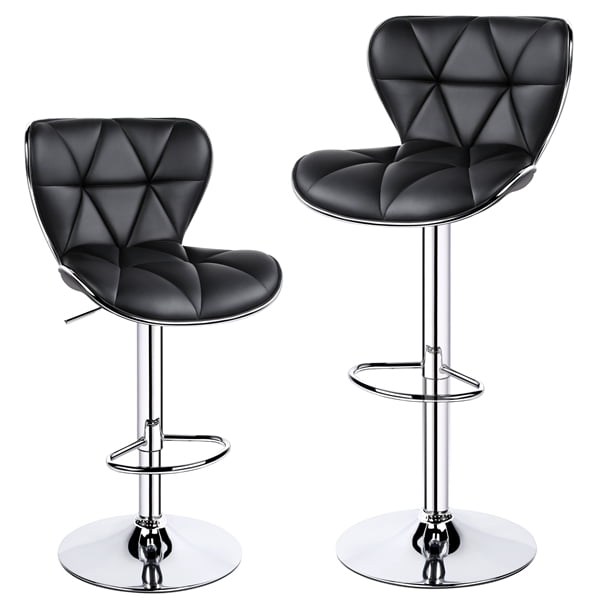 Alden Design Adjustable Midback Faux Leather Bar Stool, Set of 2