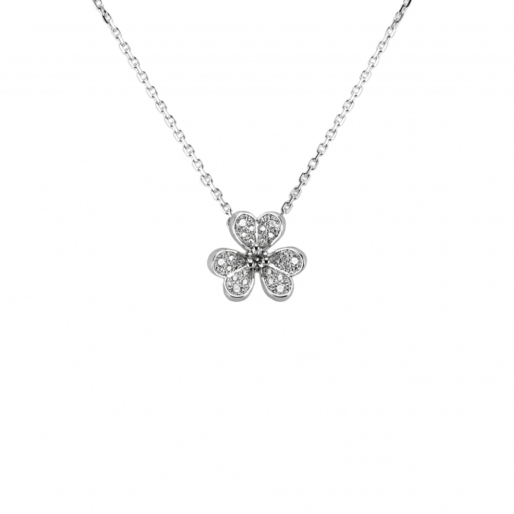 Van Cleef & Arpels Frivole Necklace 18K White Gold Diamond VCARP3W300