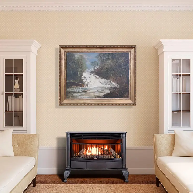 Vent-Free Dual-Fuel Fireplace – 25,000 BTU Freestanding Unit with Built-In Thermostat