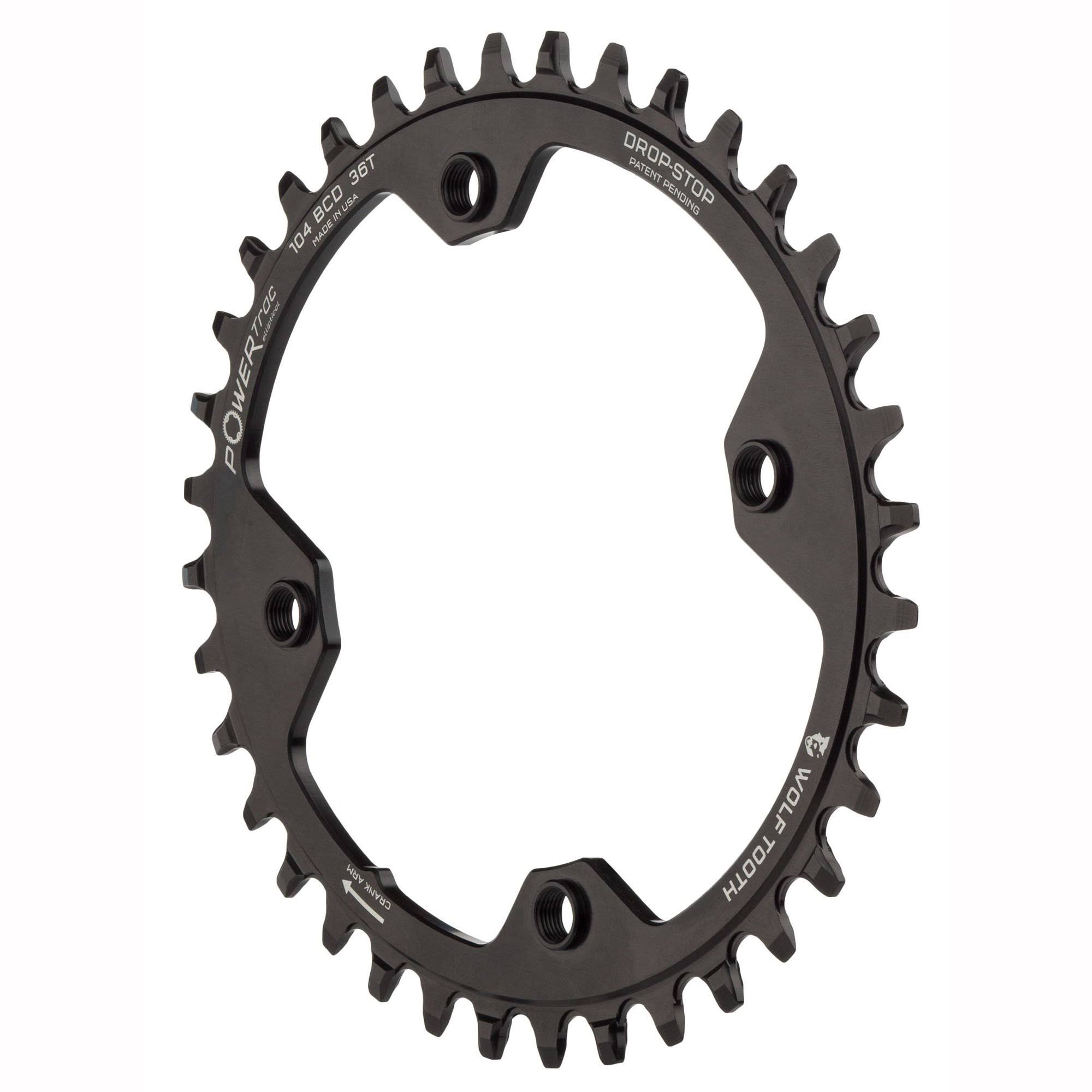 Wolf Tooth Elliptical 104 BCD Chainring - 34T 104 BCD 4-Bolt Requires Shimano 12-Speed Hyperglide+ Chain