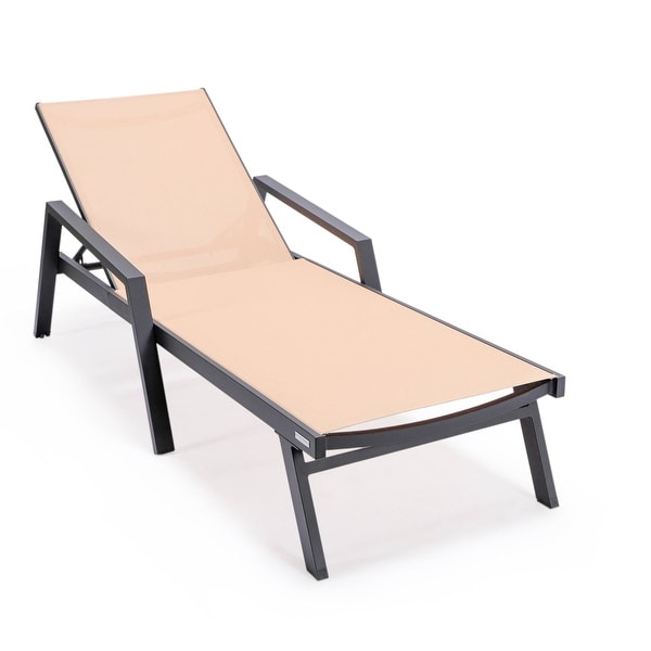 Aluminum Beach Pool Sun Lounge Chair Sling Mesh Fabric With Arms,Stackable Chaise Lounger (Set of 2)