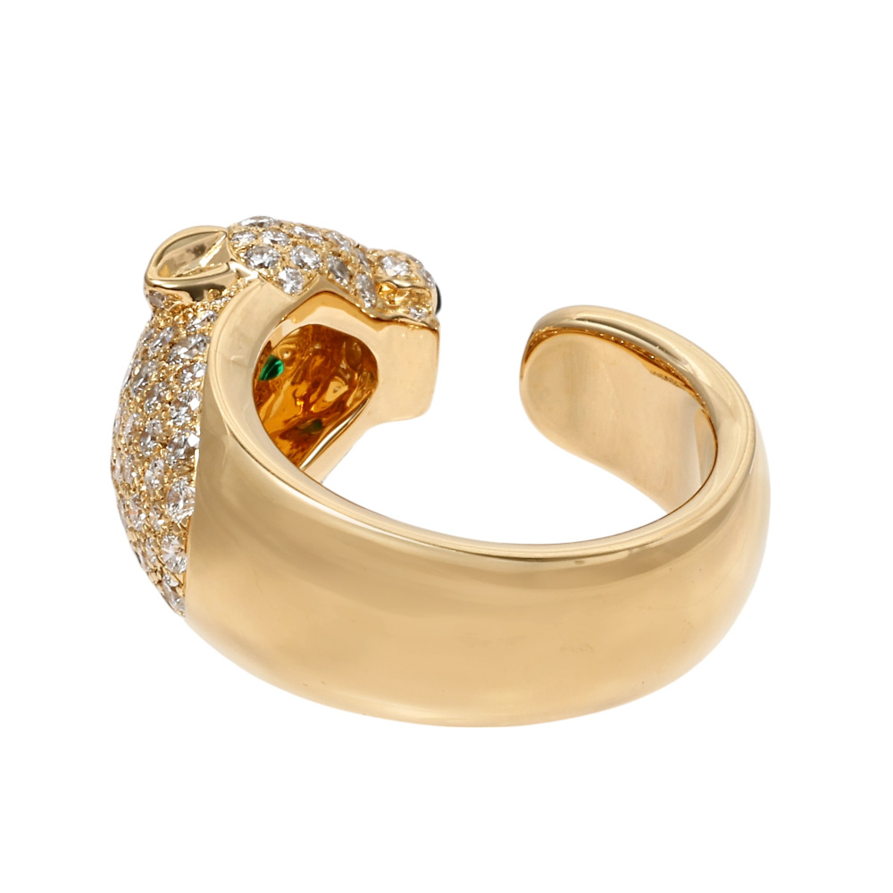Cartier Panthère Do Ring Semi-pave Setting 18K Yellow Gold N4225000