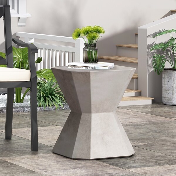Smooth Look Outdoor Lightweight ConcreteEnd Table