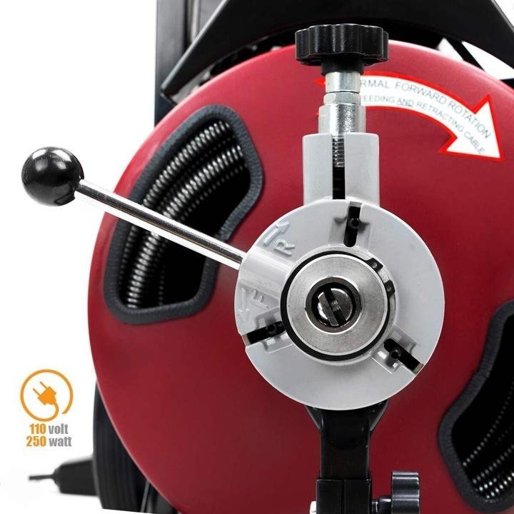 Commercial-sewer-snake-drain cleaner auger 50 ft long 1/2∩∩ w/4 different heads