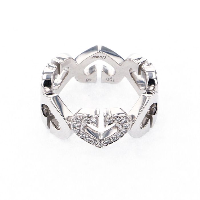 Cartier C Heart of Ring 18K White Gold Diamond