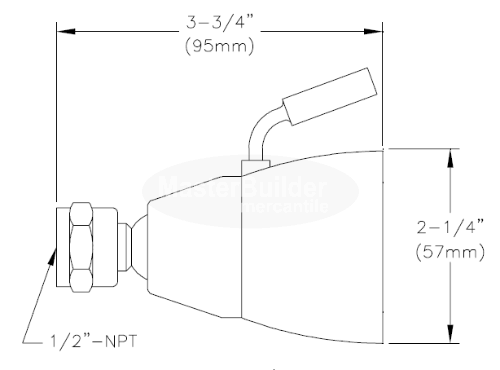 Zurn Z7000-S5-1.75 Large Brass Shower Head 1.75 GPM