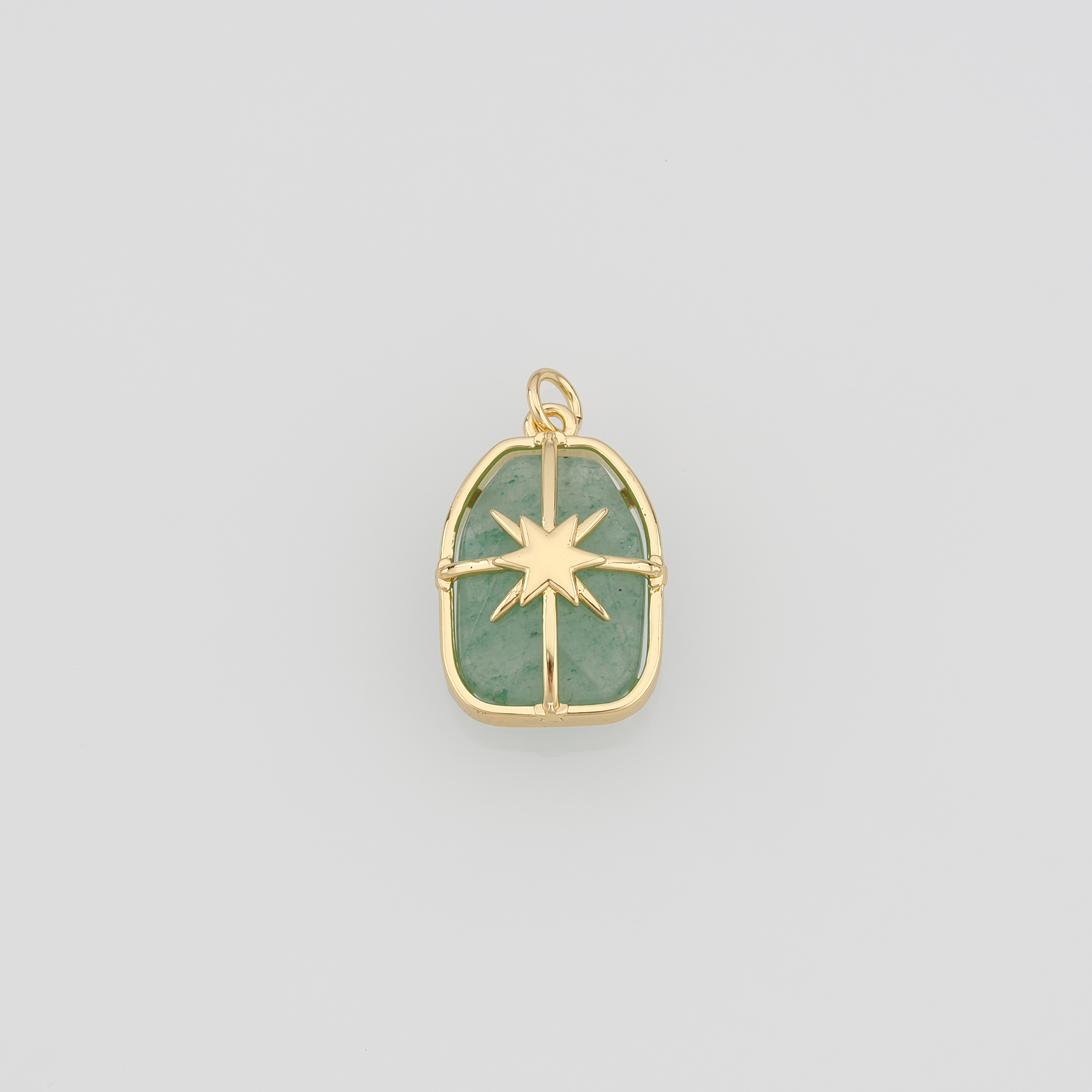 18K Gold Filled Geometric Pendant,Natural Stone Charm Earrings Necklace for DIY Jewelry Making Supply