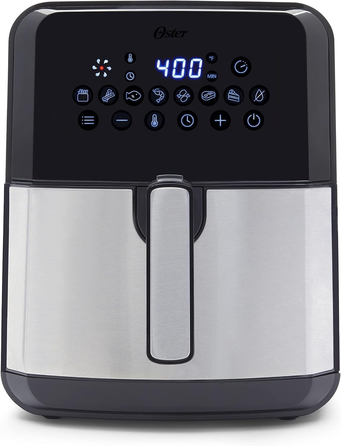 5QT 8-in-1 Electric Air Fryer, Diamond Infused Nonstick, Digital Touchscreen, Rapid Air Tech, Stainless Steel