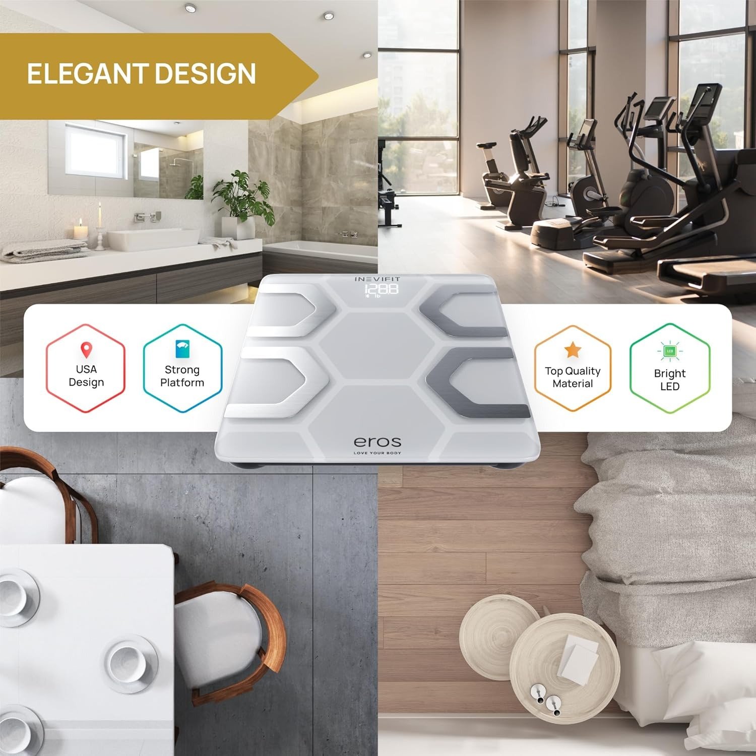 Bluetooth Smart Body Fat Scale, Digital BMI Body Composition Analyzer with Smartphone App