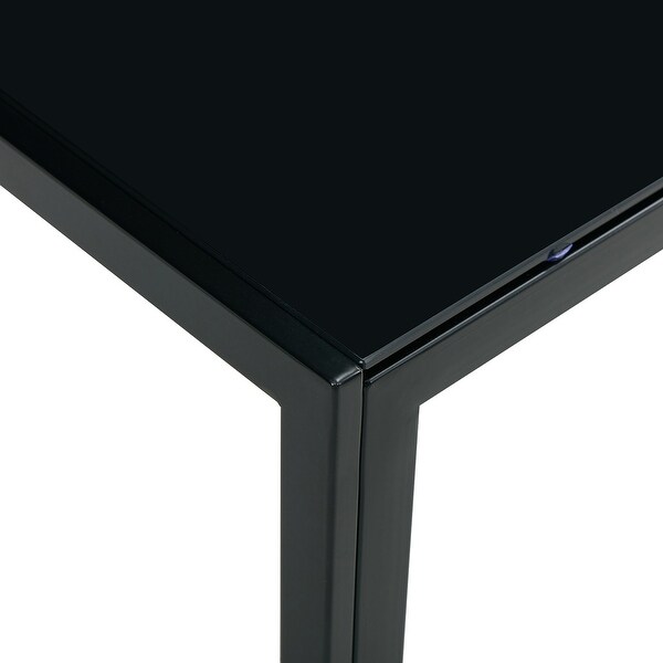 Coffee Table Set of 2,Square with Tempered Glass Finish