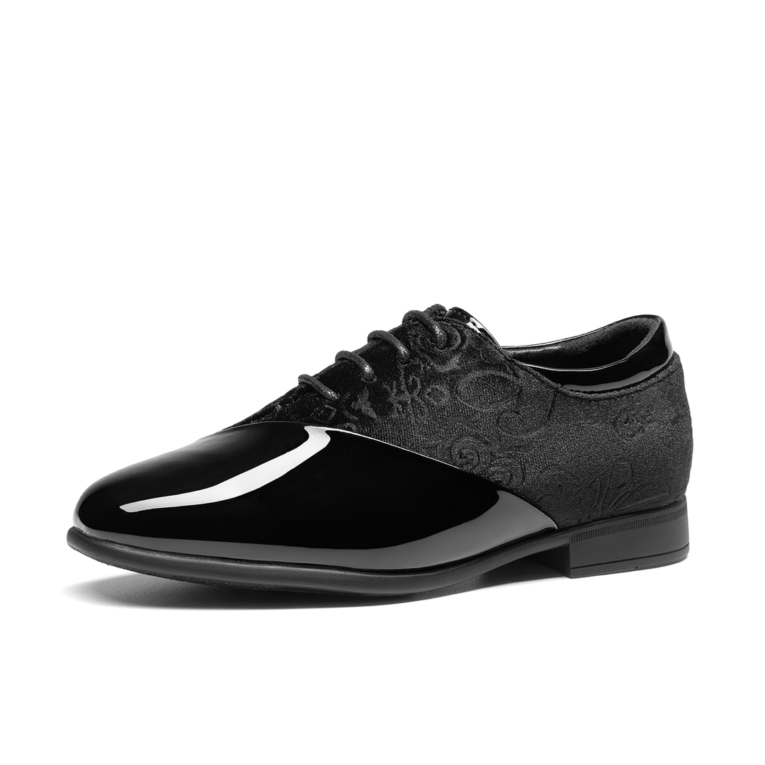 Boys Dress Shoes Formal Patent Velvet Tuxedo Oxford Shoes