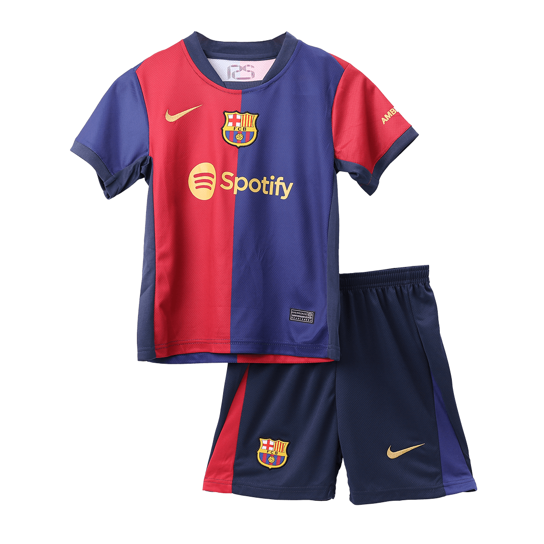 Barcelona Home Kids Soccer Jerseys Full Kit