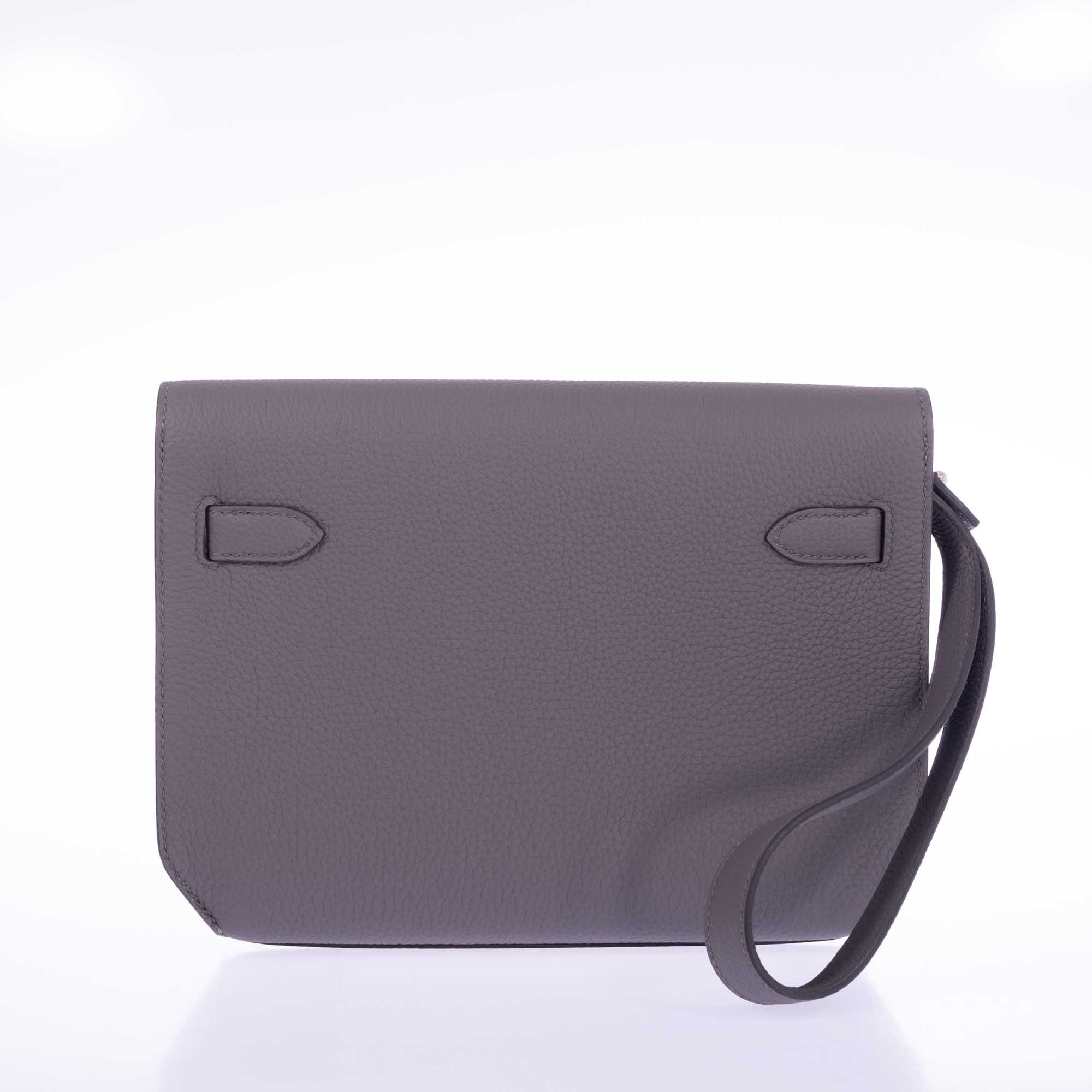 Hermès Kelly Depeches 25 Etain Togo Palladium Hardware