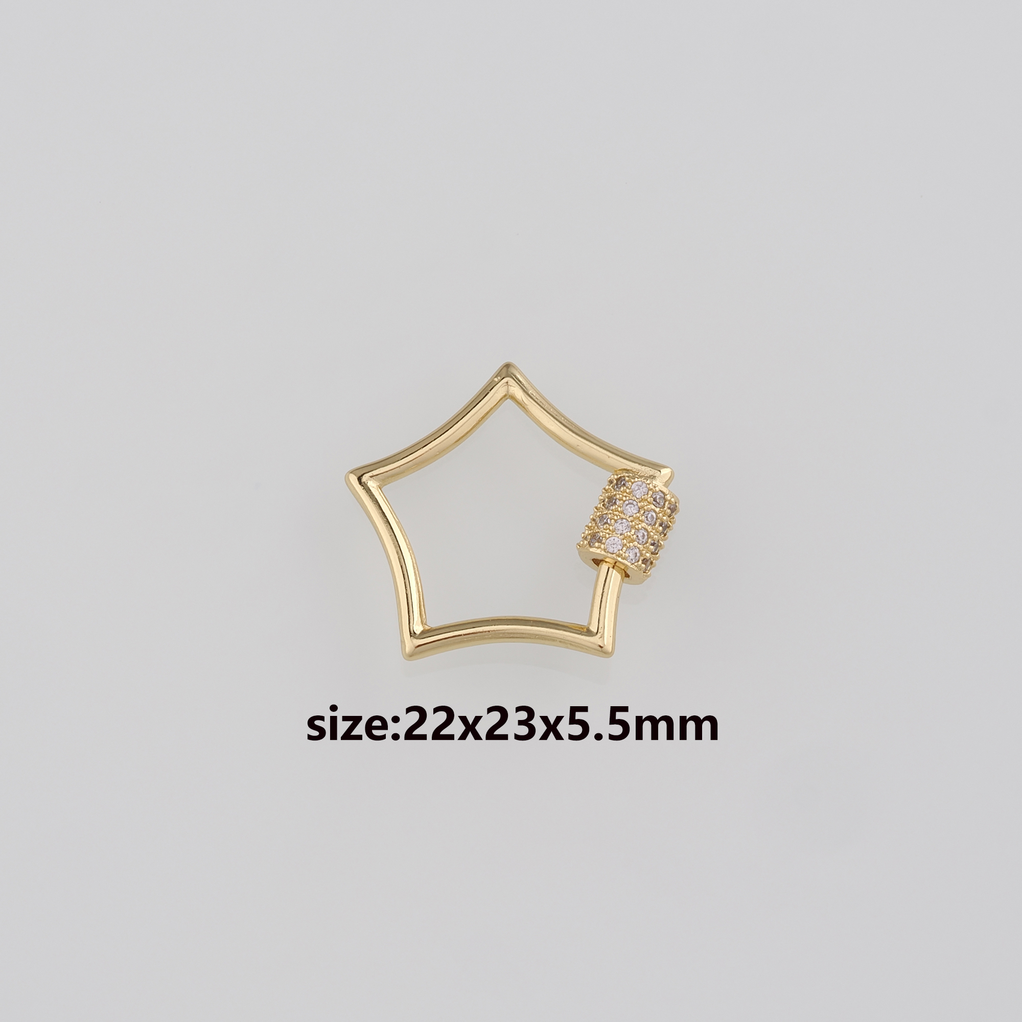 18K Gold Filled Star Carabiner Clips,Dainty Screw Clasp Lock for DIY Jewelry Finding Necklace Bracelet