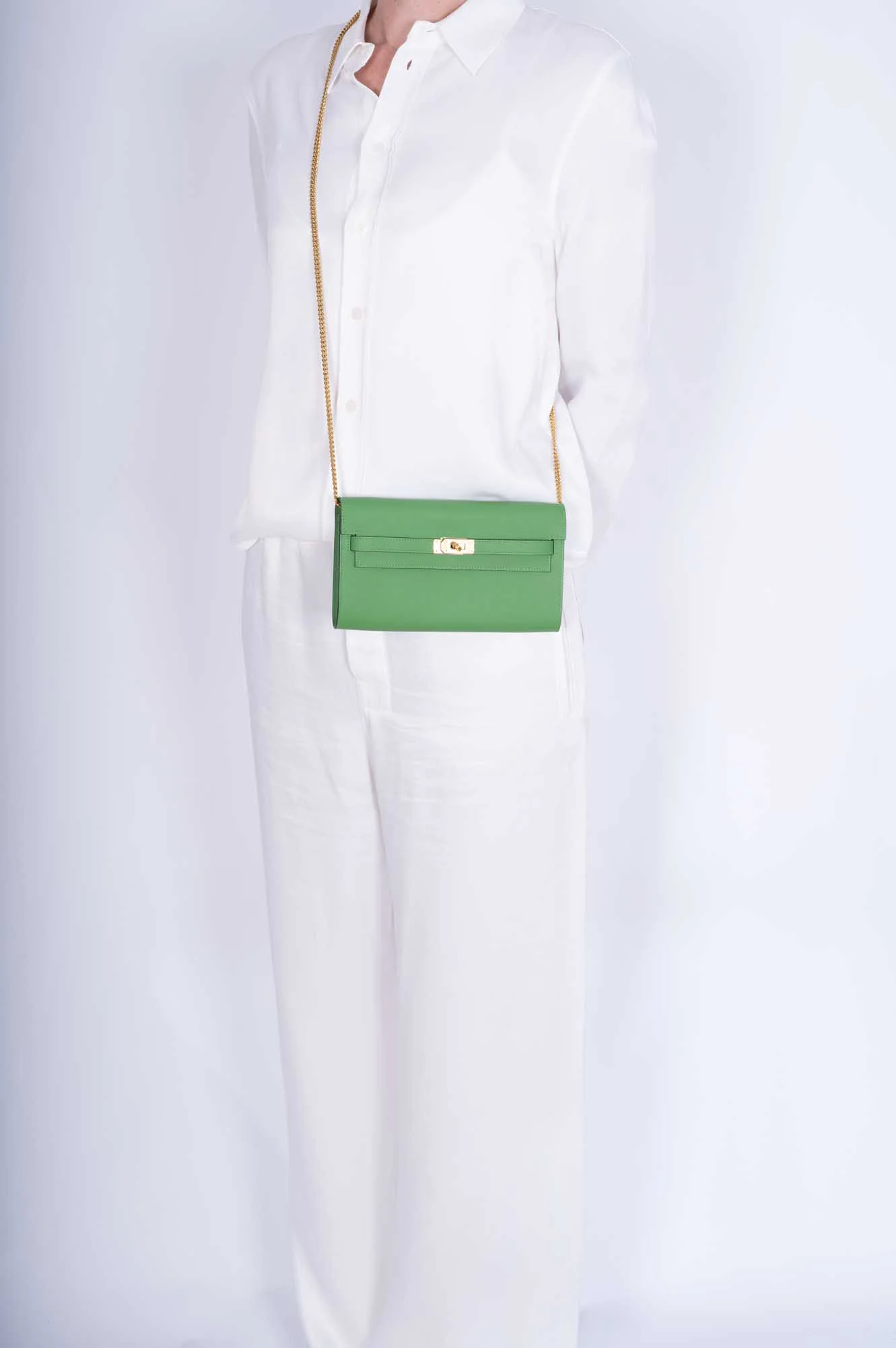 Hermès Kelly To Go Wallet Vert Yucca Epsom Palladium Hardware